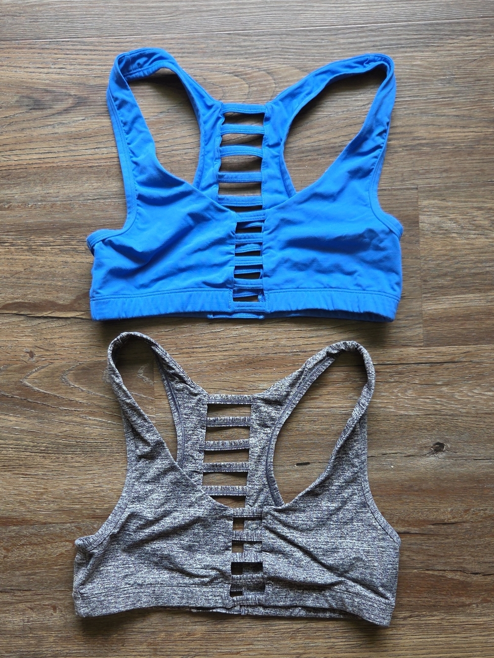 Pink Victorias Secret Strappy Sports Bra Lot Gray And Blue Size Medium